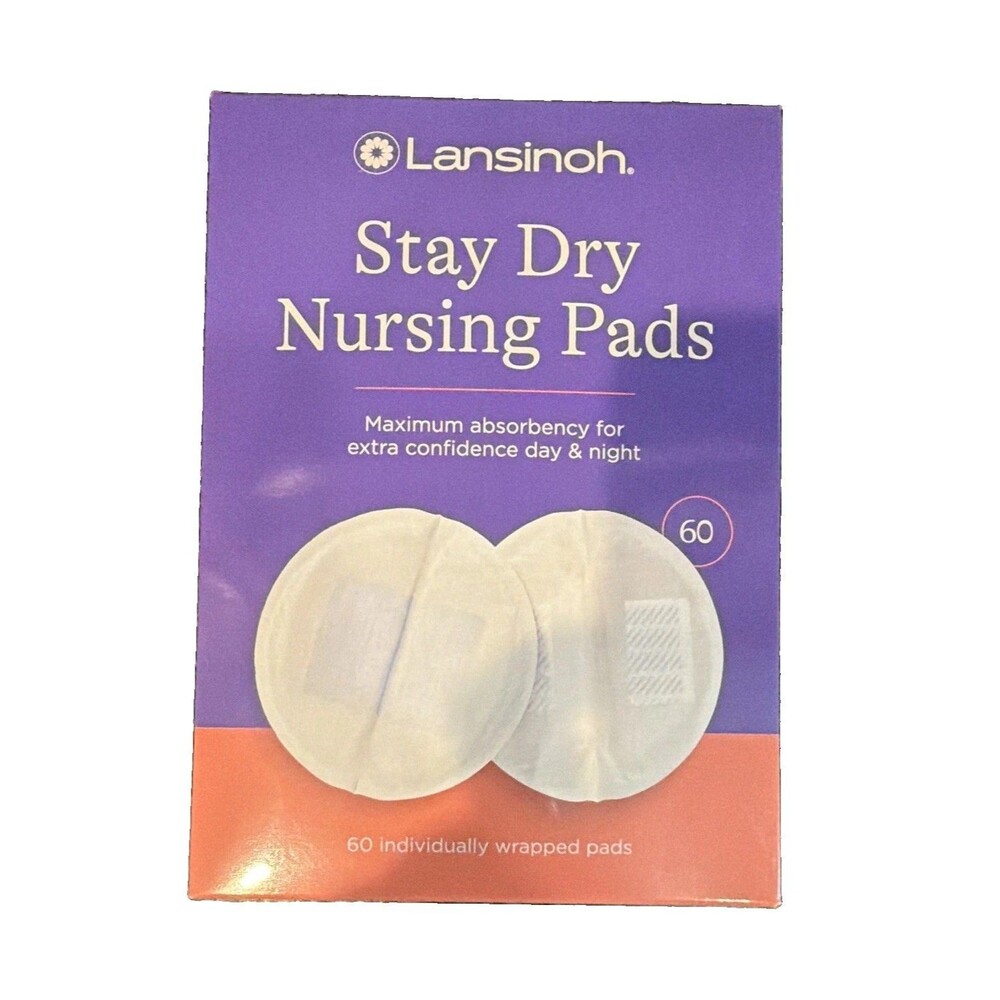 Lansinoh Stay Dry Disposable Nursing Pads 60ct Individually Wrapped- 4 Boxes